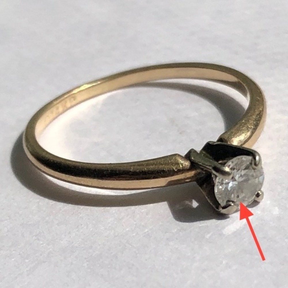 Vintage 14K Yellow Gold Round 1/4 Karat Diamond Solitaire Ring 14KP Sz 5.25 1.5g - Picture 10 of 10